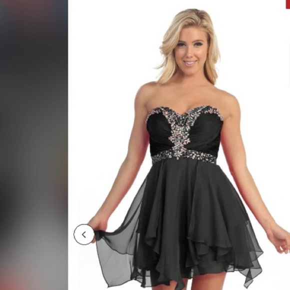 Celavie 3005S Short A-Line Dress Sweetheart Rhinestone Empire NWT size small - Picture 2 of 9